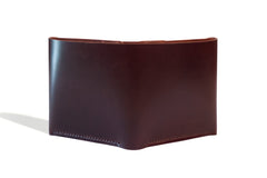 One Piece Shell Cordovan Leather Bifold Wallet Oil Burgundy Outside