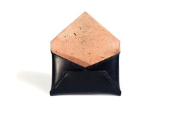 One Piece English Bridle Leather Business Card Case (Black) Inside