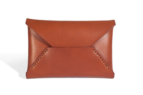 One Piece English Bridle Leather Business Card Case (Chestnut)