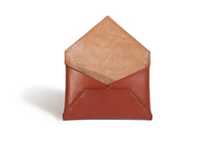 One Piece English Bridle Leather Business Card Case (Chestnut) Inside