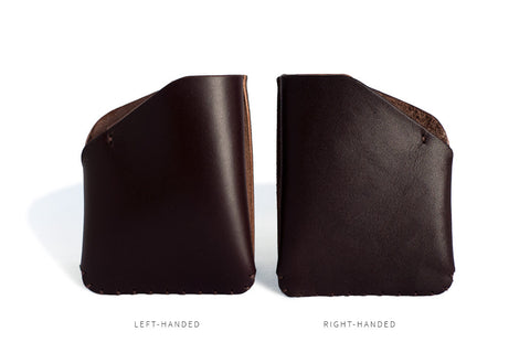 One Piece English Bridle Leather Card Slot Wallet (Dark Brown: Right-Handed & Left-Handed)