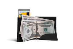 Money Clip Wallet Black Action 1