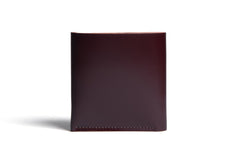 One Piece Shell Cordovan Leather Bifold Wallet Choco Folded