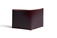One Piece Shell Cordovan Leather Bifold Wallet Choco Outside
