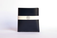 One Piece Shell Cordovan Leather Bifold Wallet Oil Navy Front