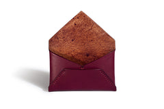 One Piece English Bridle Leather Business Card Case (Burgundy) Inside