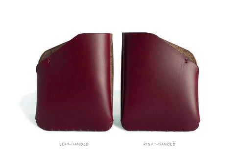 One Piece English Bridle Leather Card Slot Wallet (Burgundy: Right-Handed & Left-Handed)
