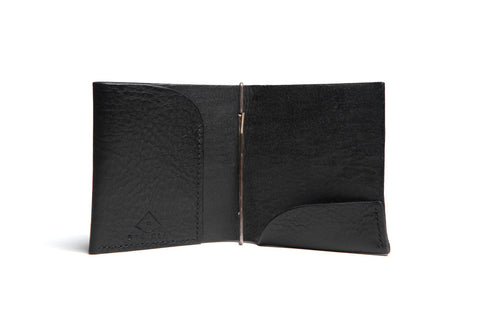 One Piece Leather Money Clip Wallet (Black)