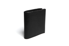 One Piece Leather Bifold Wallet Black Diagonal 1