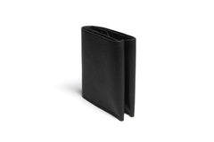 One Piece Leather Bifold Wallet Black Diagonal 2